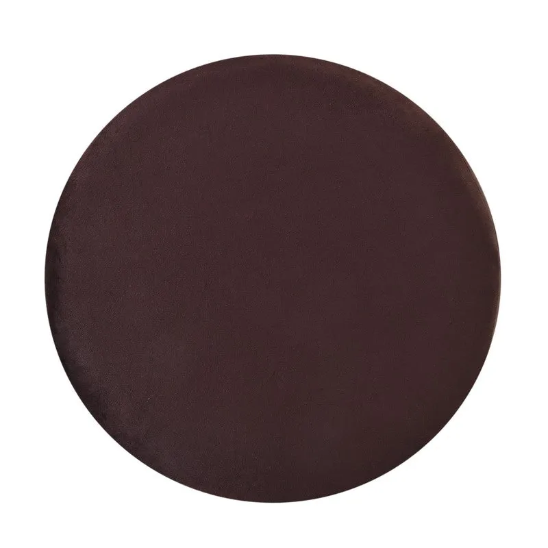 Classic Solid Velvet Ottoman - Brown media 5