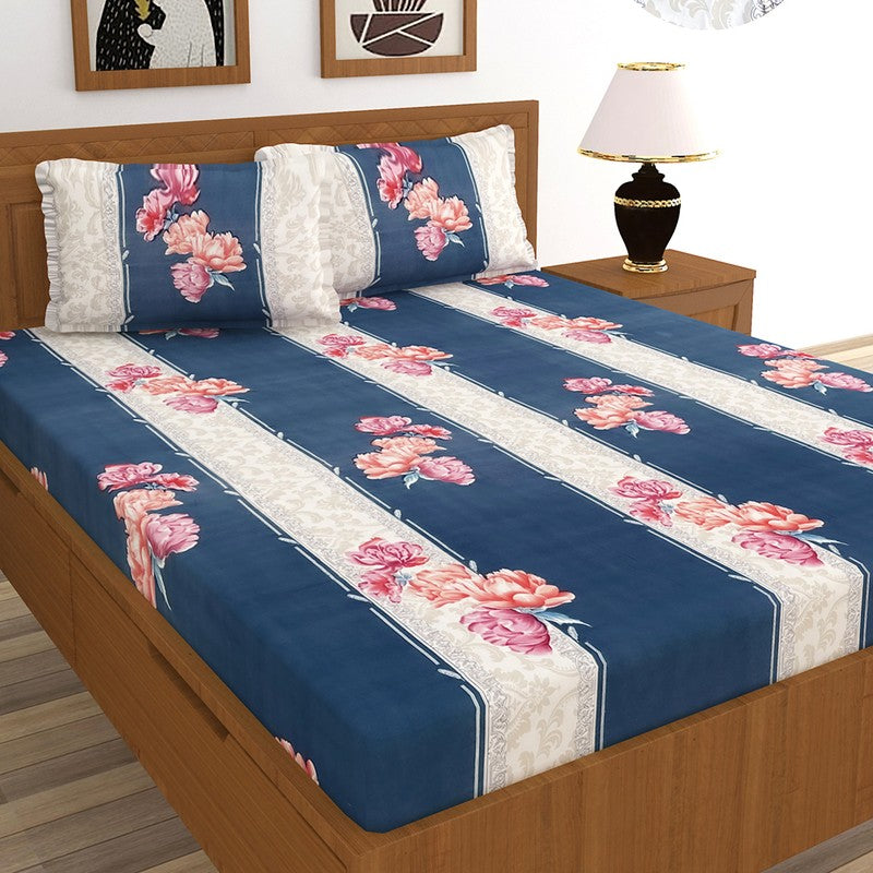 AngleEase King Fitted Microfiber Bedsheet - 150 GSM