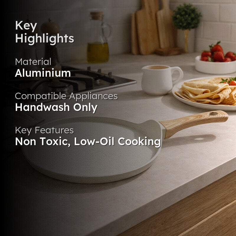 Solara Brewora Ceramic Dosa Tawa (White) - 28 cm media 2