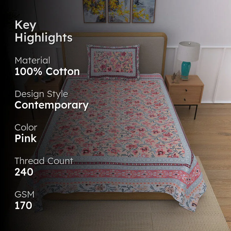 Dreamweave Floral Cotton Bedsheet - 240 TC media 2