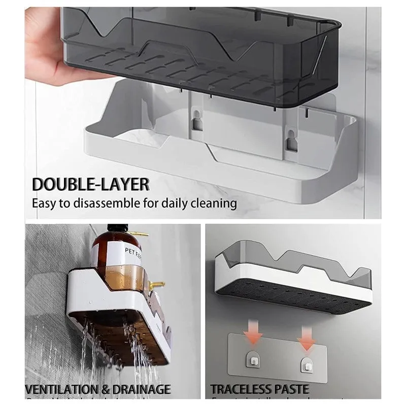 Self (Adhesive Plastic Bathroom Racks) - Set Of Two media 5