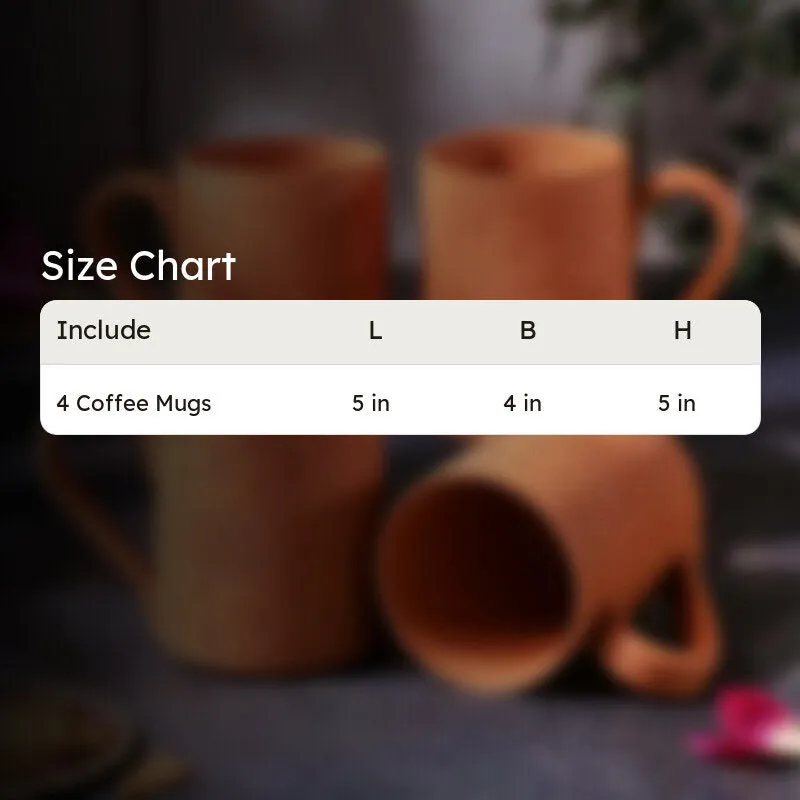 Smarana Terracotta Coffee Mug (400 mL Each) - Set of Four media 6