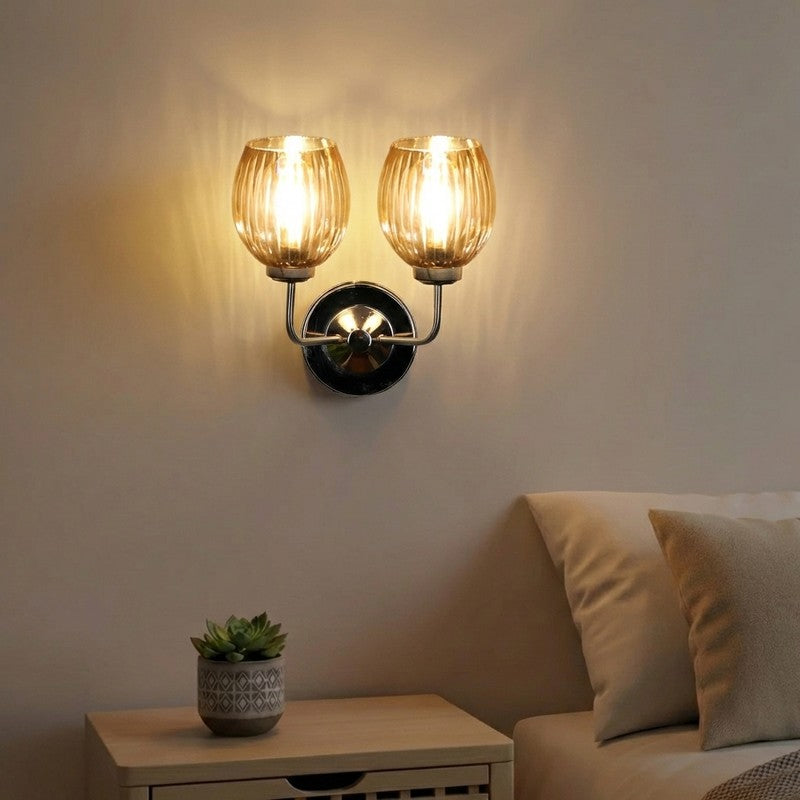 Vintage Glow Twin Shade Glass Wall Lamp