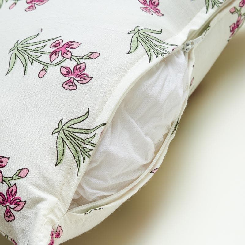 Gulmohar Bagh Cotton Cushion Cover (Pink) - Set Of Two media 5