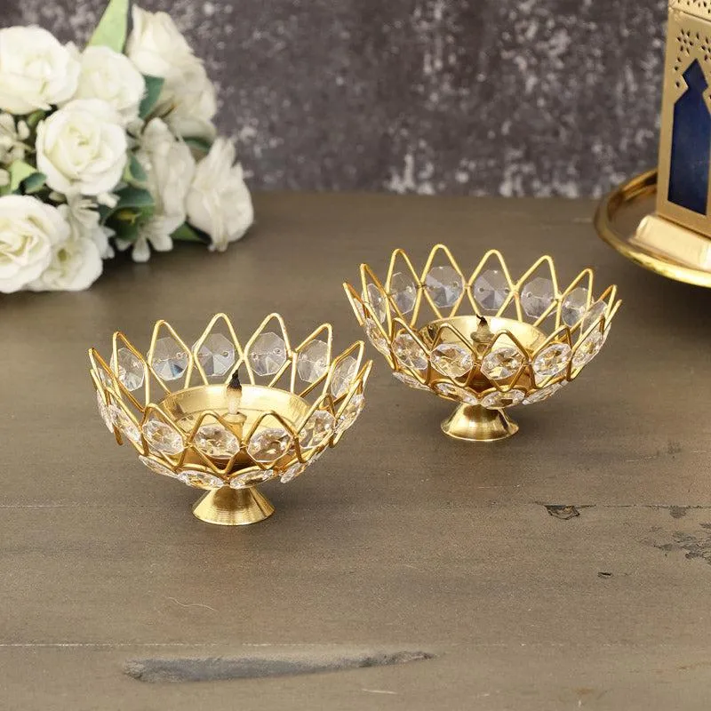 Neelima Crystal Diya (Big) - Set Of Two media 1