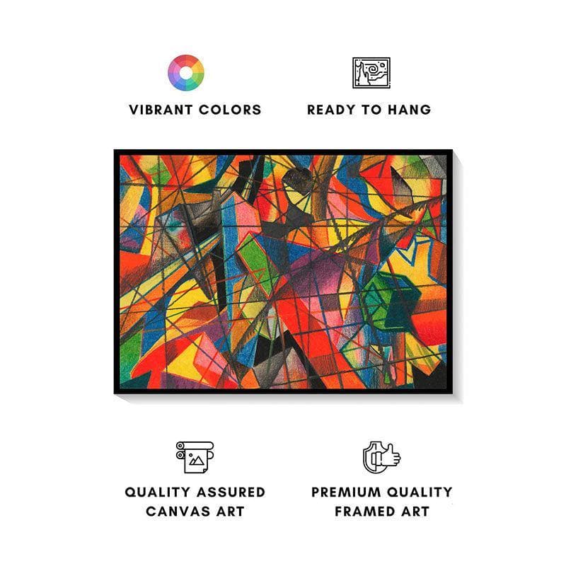 Deformation Canvas Painting By Karl Wiener - Black Frame media 4