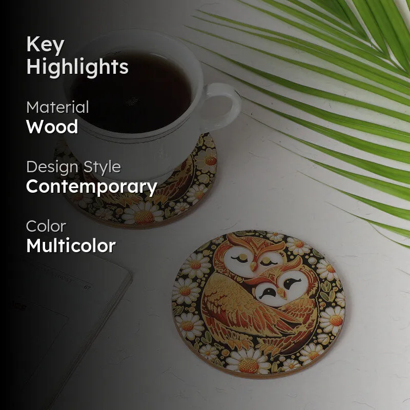 Owlways Yours Wooden Coasters - Set Of Two media 2