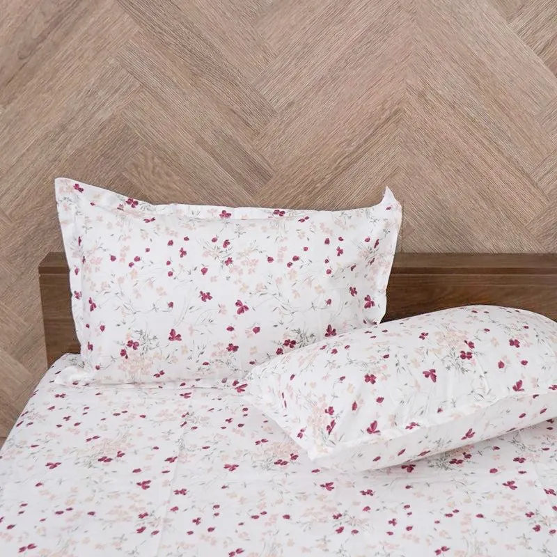 Vishva Floral Cotton Bedsheet (Pink) - 180 TC media 4