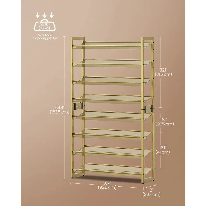 Durable Metal Shoe Rack - Gold media 5