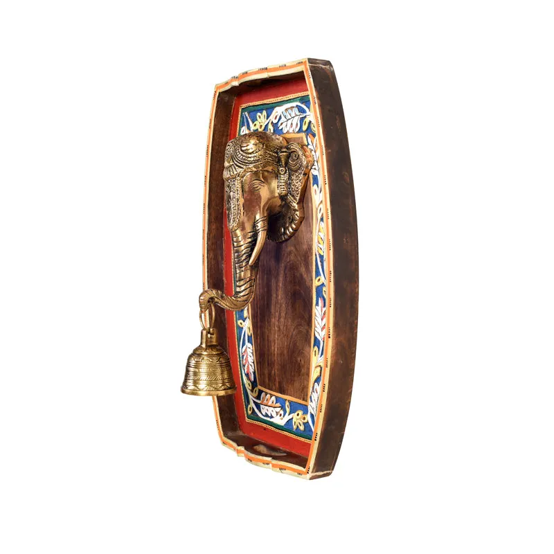 Divine Ganesha Brass Wall Art With Wooden Frame media 5