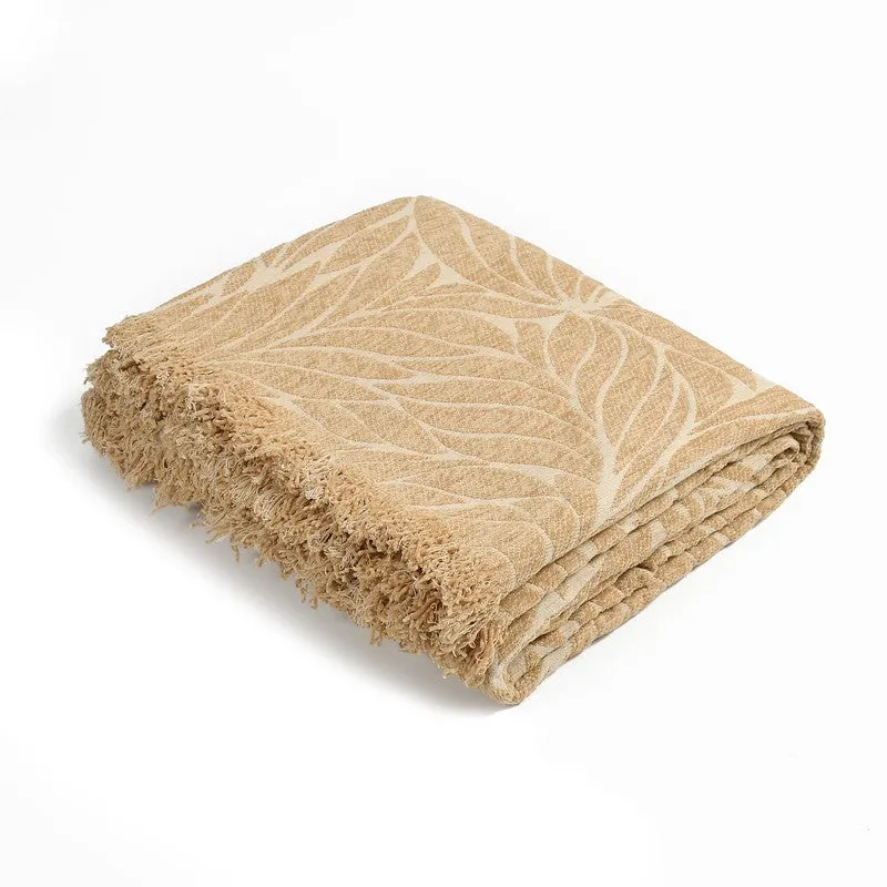 Warmora Floral Cotton Throws - Biege media 3