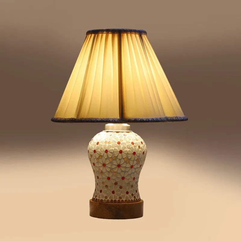Harmyra Pleated Wooden Table Lamp - Multicolor media 7
