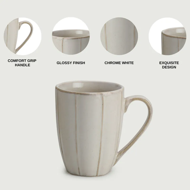 Ciro Porcelain Coffee Mug (300 mL Each/Off White) - Set of Two media 8