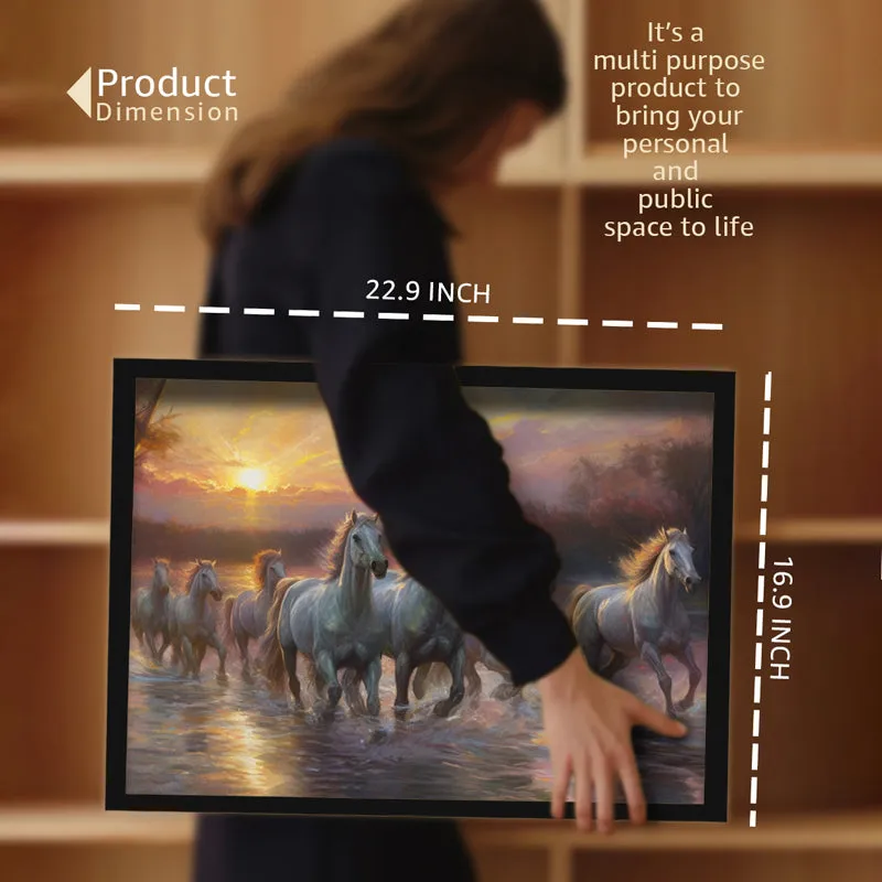 Sunrise Stallions Wall Art With Frame media 8