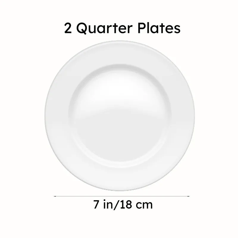 Cuisia Ceramic Quarter Plates (Grey,White) - Set Of Two media 6