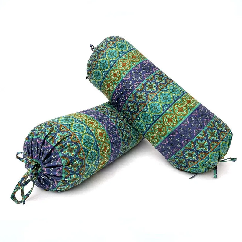 Swayam Festive Turquoise Bolster Cover - Set Of Two media 3