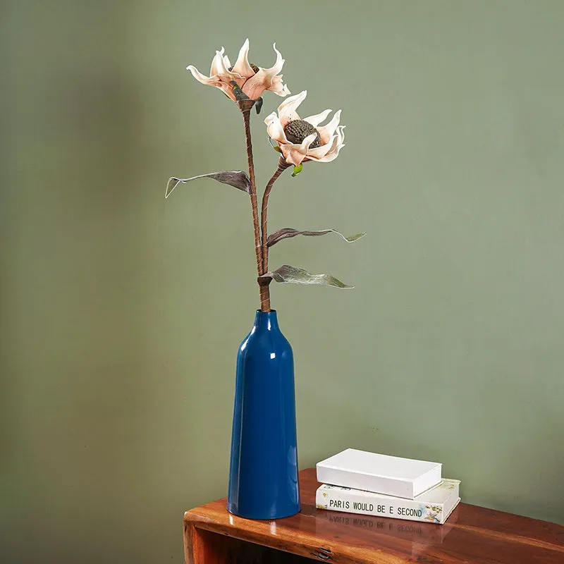Silken Dahlia Artificial Flower Without Vase - Yellow media 4