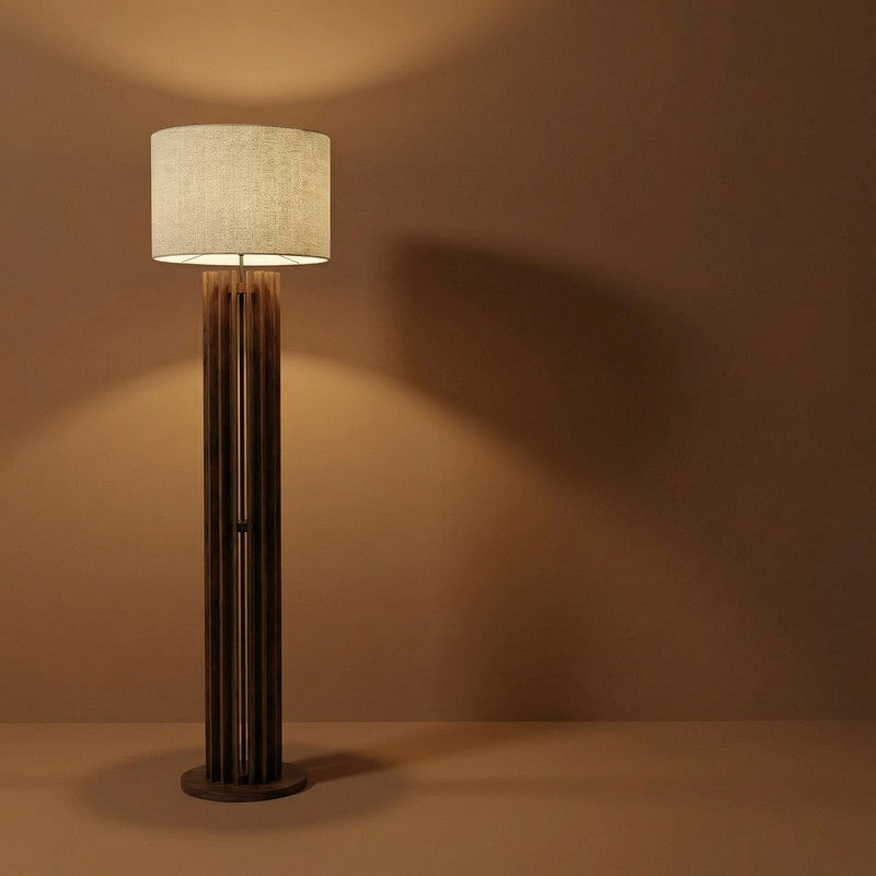 SoftAura Wooden Floor Lamp - Brown media 7