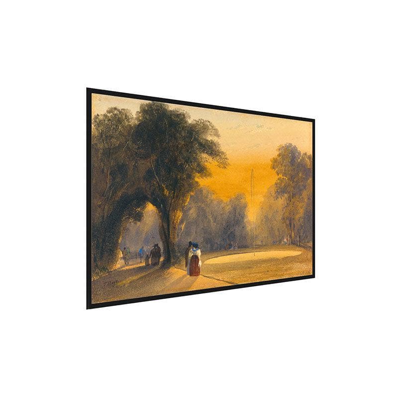 Fountain In The Gardens Canvas Wall Painting - Black Frame media 3