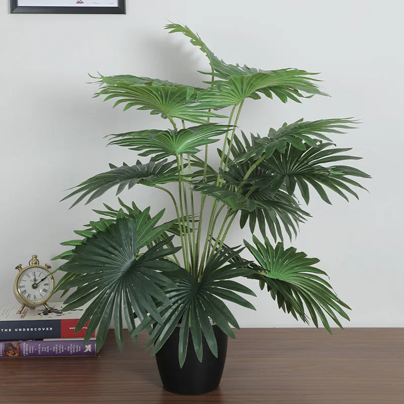 Fanette Artificial Palm With Black Plastic Pot - 2.5 Feet media 3