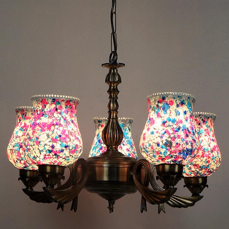 Nuvara Vistara Mosaic Golden Antique Ceiling Lamp
