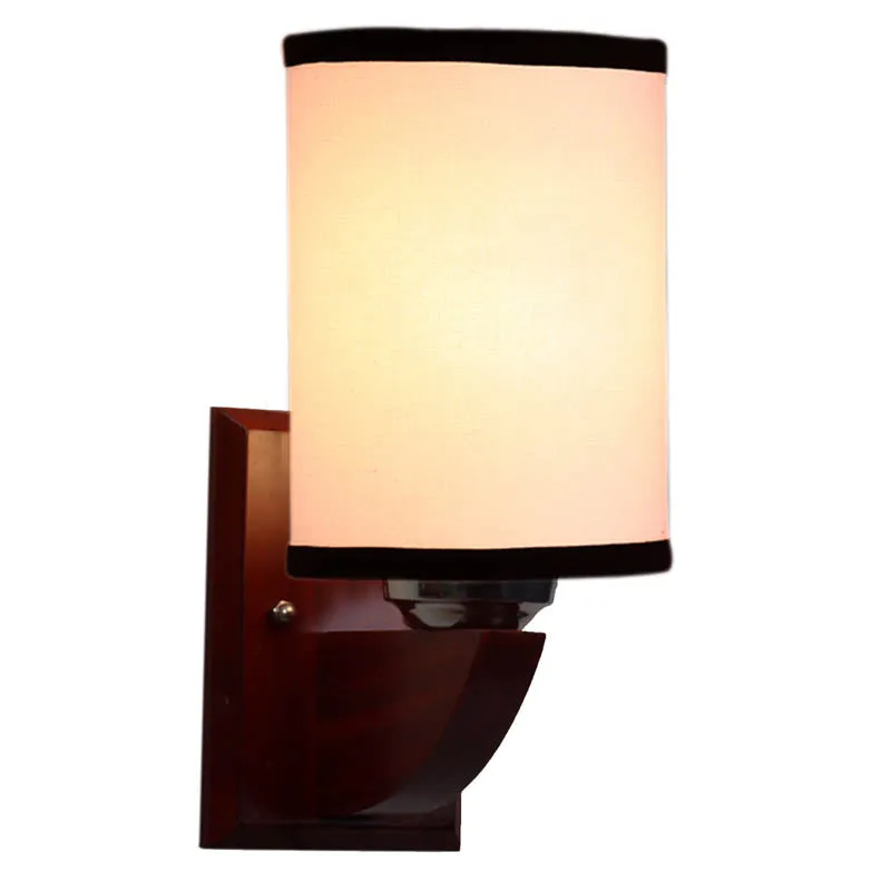 A La Mode Cylindrical Wooden Wall Lamp media 4