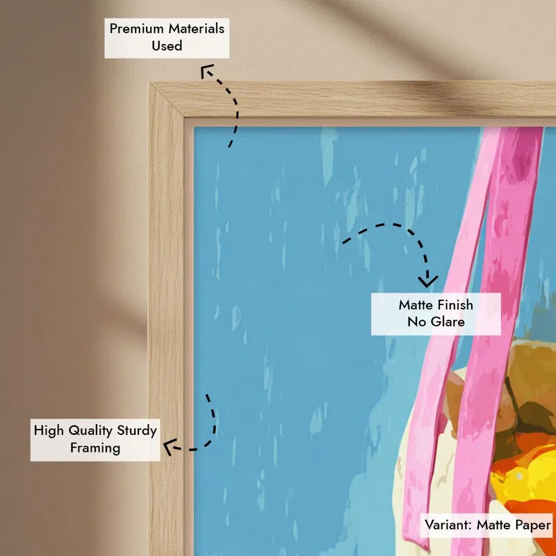 CitrusCharm Canvas Wall Painting - Brown Frame media 7