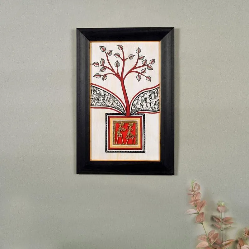 Samesha Warli Wooden & Brass Wall Accent media 1