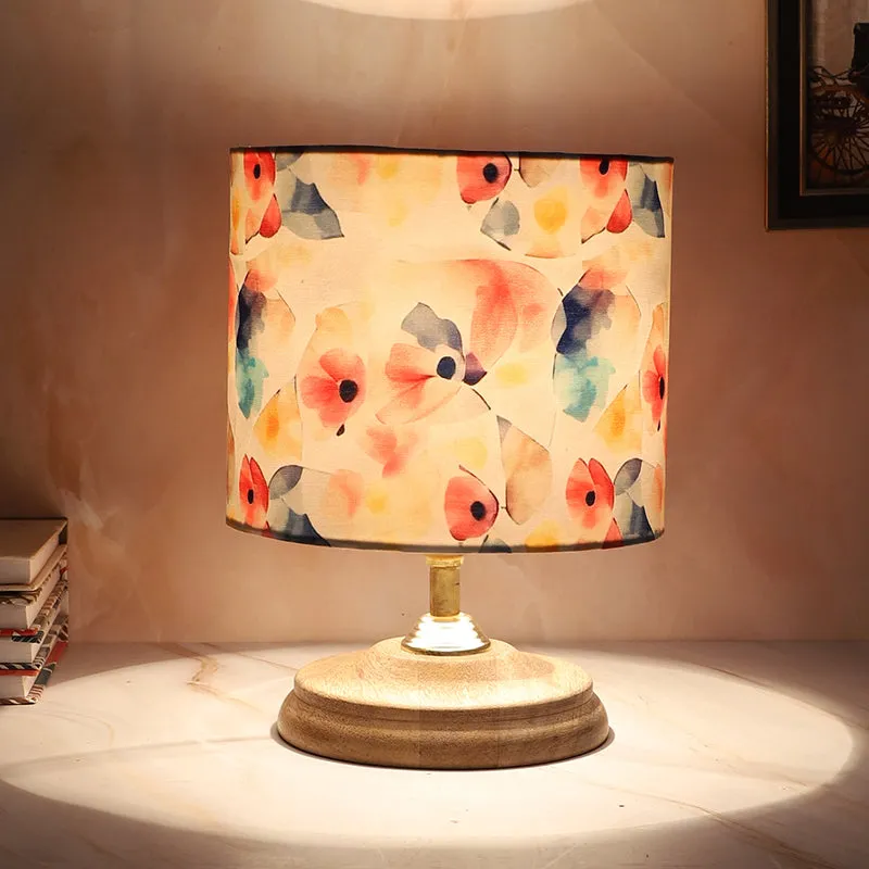 Luna Borealis Pebble Printed Mango Wood Table Lamp - Multicolor media 4