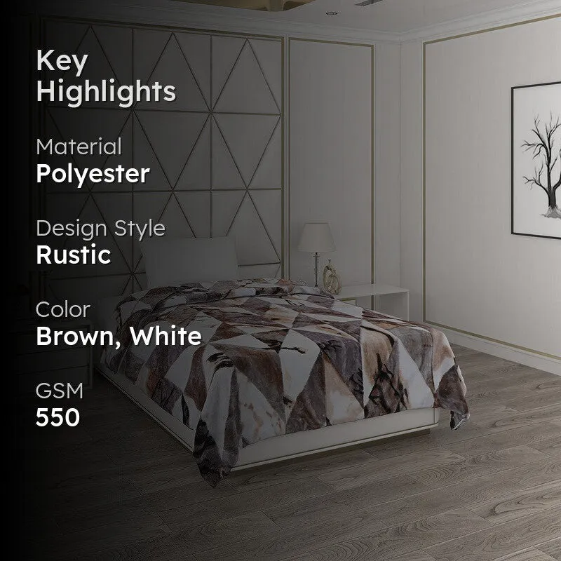 Monte Carlo Rustic Harmony Blanket (Brown,White)- 550 GSM media 2