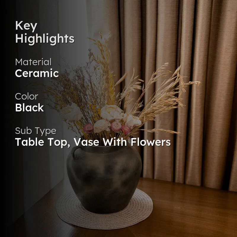 Gaina Antique Vase With Dried Flower Bunch - Two Piece Set media 2