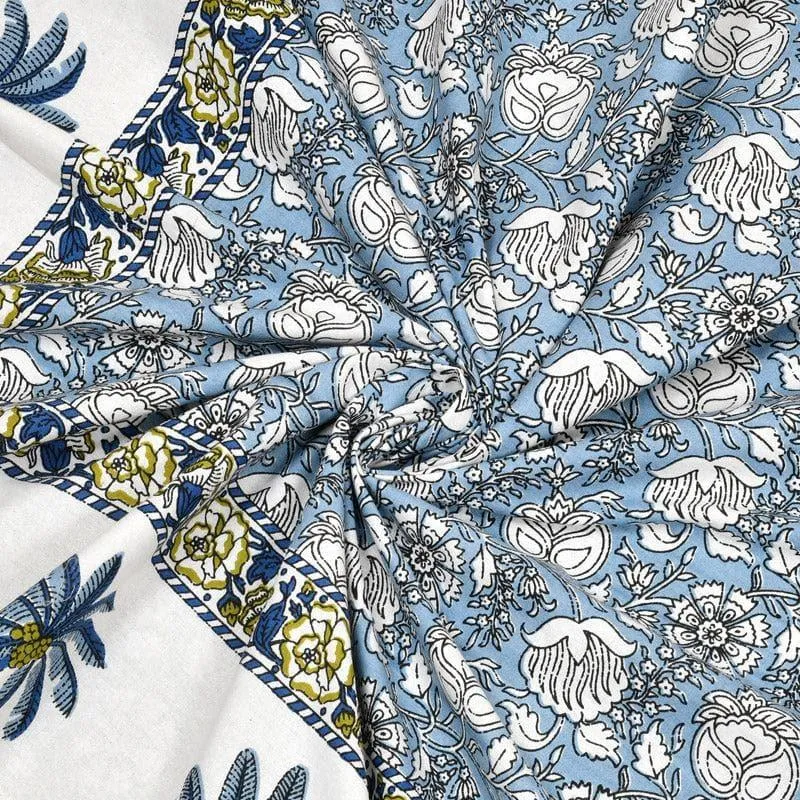 Kanishka Printed Cotton Bedsheet (Blue) - 140 TC media 5