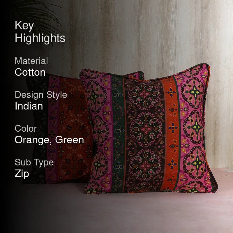 Swayam Riwaaz Printed Cotton Cushion Cover (Multicolor) - Set of Two media 2