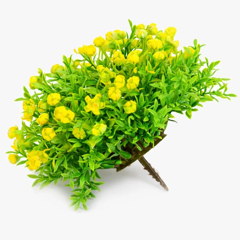 Bloomvera Artificial Rose Flower Plant With Pot (Yellow,14CM) - Set Of Two media 5
