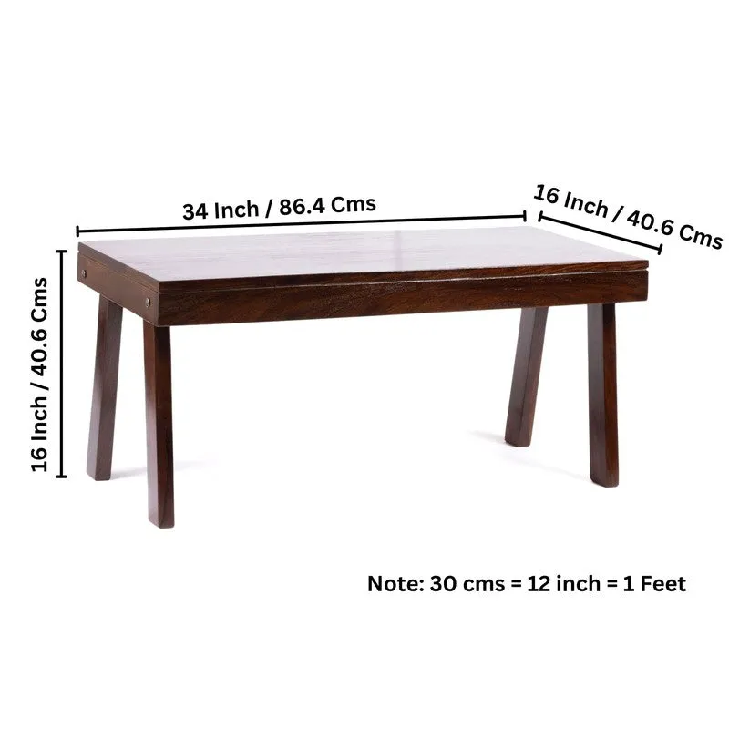 Xavro Sheesham Wooden Center Table - Brown media 11