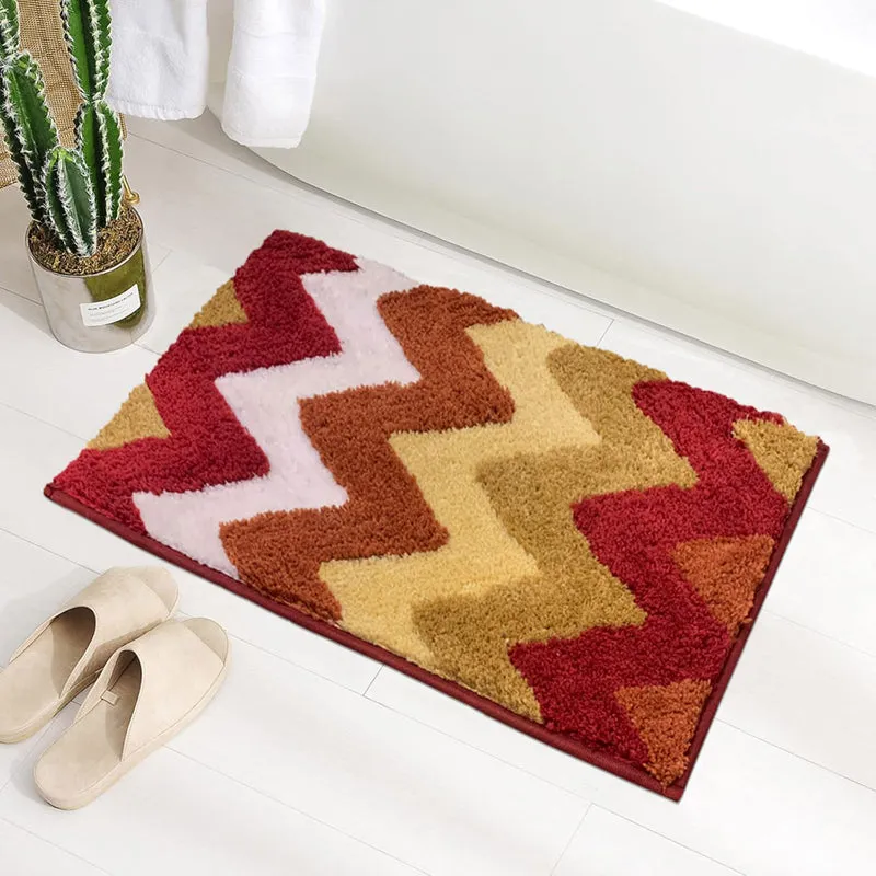 Mason Chevron Microfiber Bath Mat - Red media 3