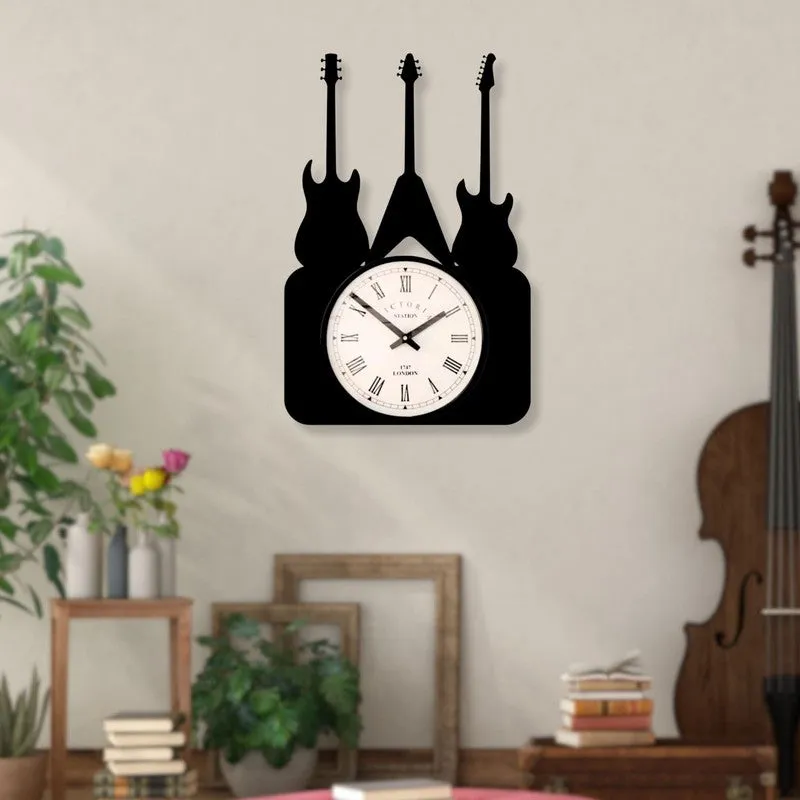 Melodytune Steel Analog Wall Clock - Black media 3