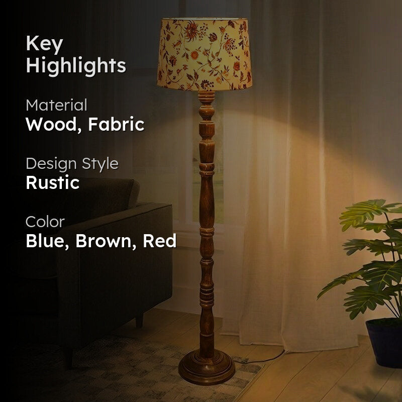 Pushpa Curve Wooden Floor Lamp media 2