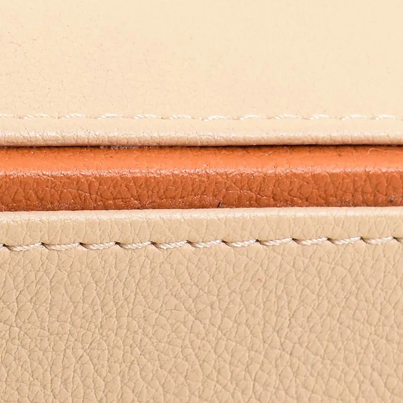 Tisca Edge Faux Leather Tissue Box - Beige media 5