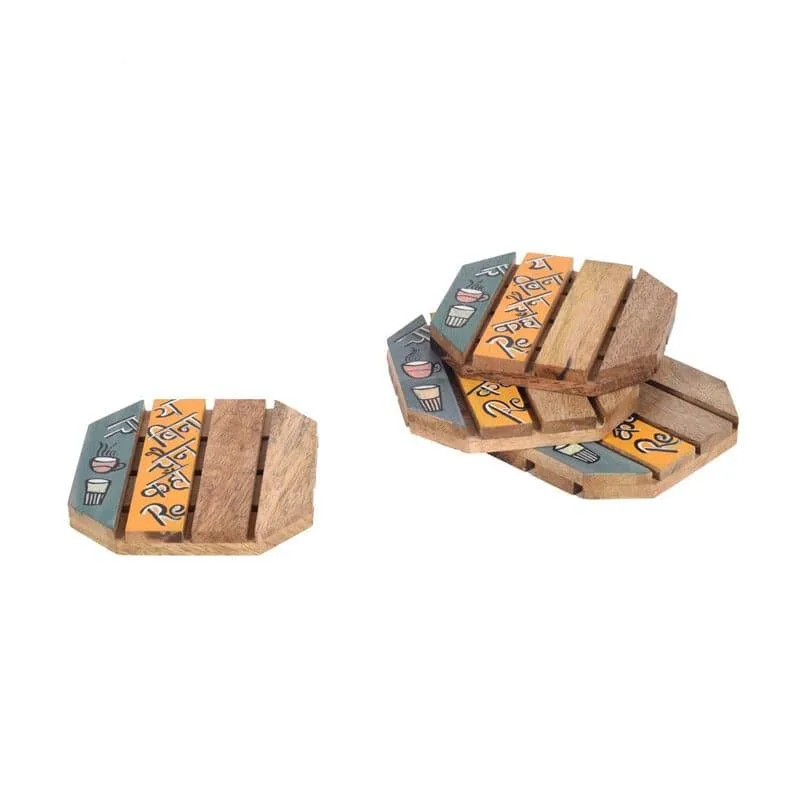 Mikhaya Wooden Coaster - Set Of Four media 3