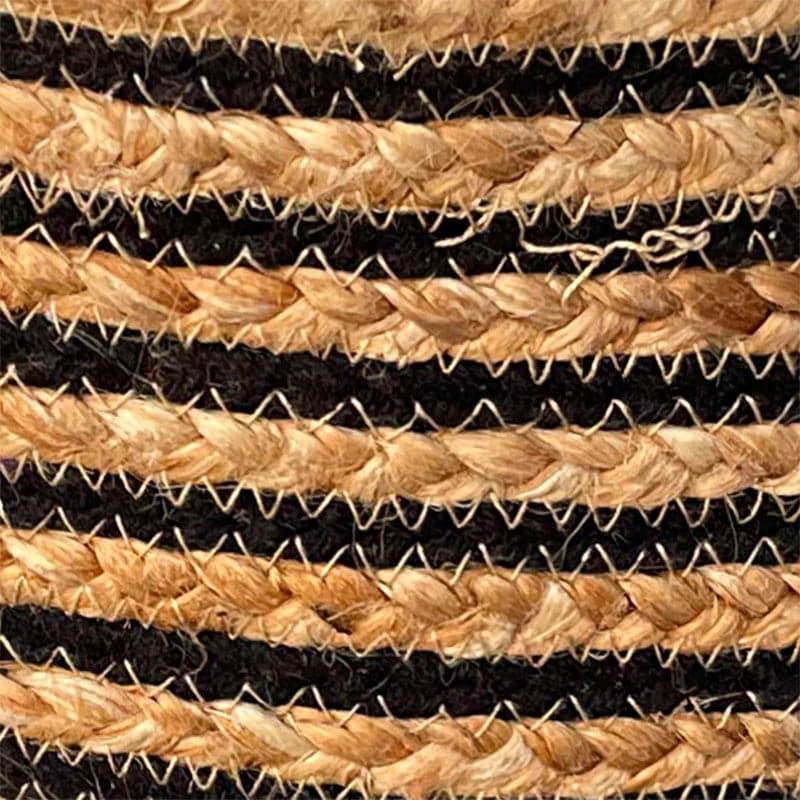 Junis Striped Juco Ottoman - Beige & Black image 5