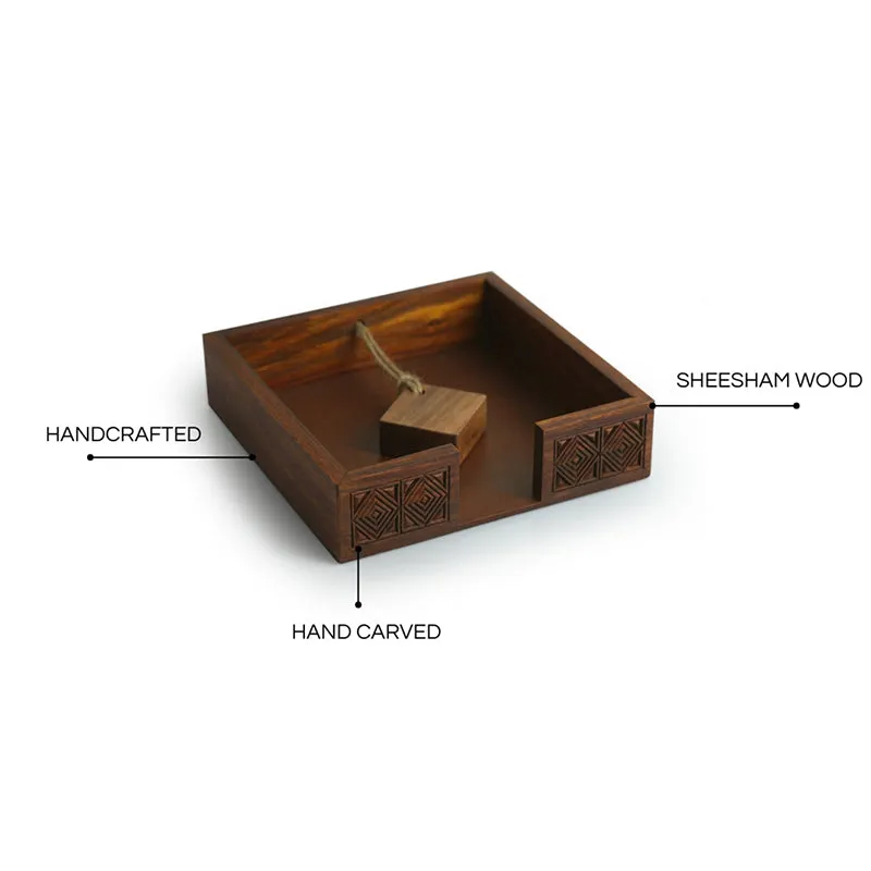 Iza Sheesham Wood Tissue Holder media 6