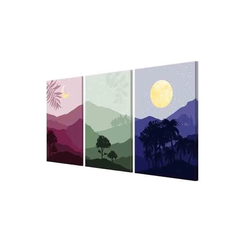 Perspective Poly Canvas Wall Art - Set of Three media 4