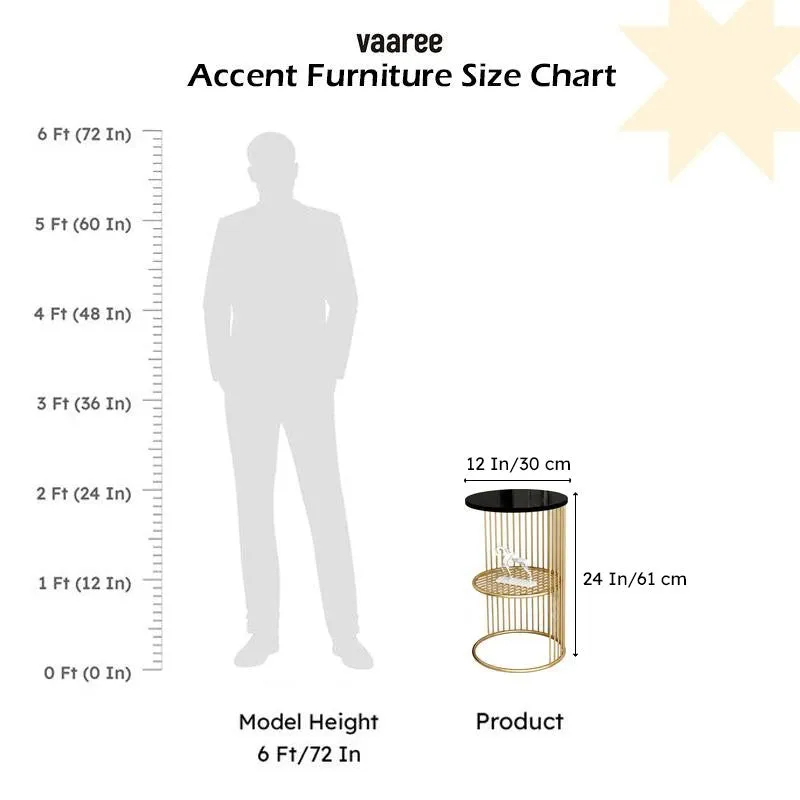 Alto Moderne Metal Accent Table with Marble Top media 7