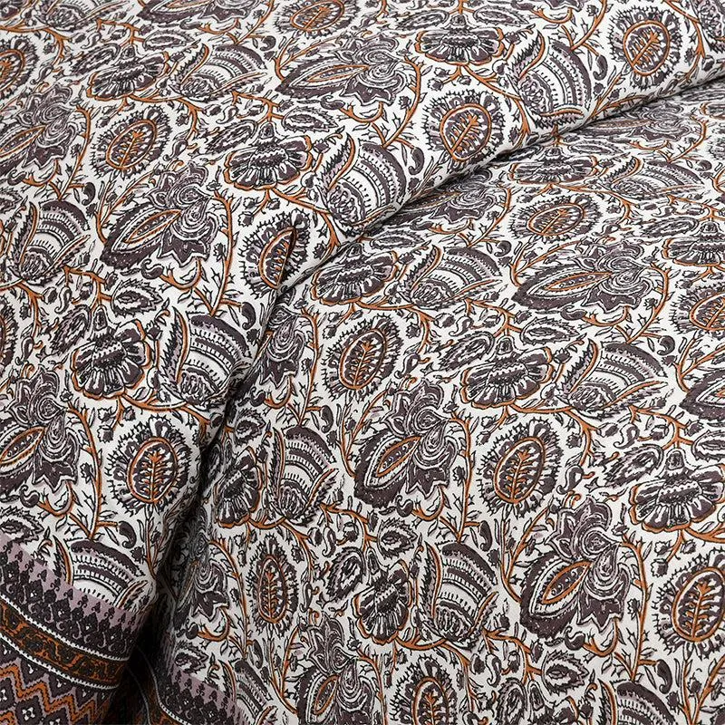 Panja Ethnic Cotton Bedsheet (Dark Grey) - 180 TC media 3
