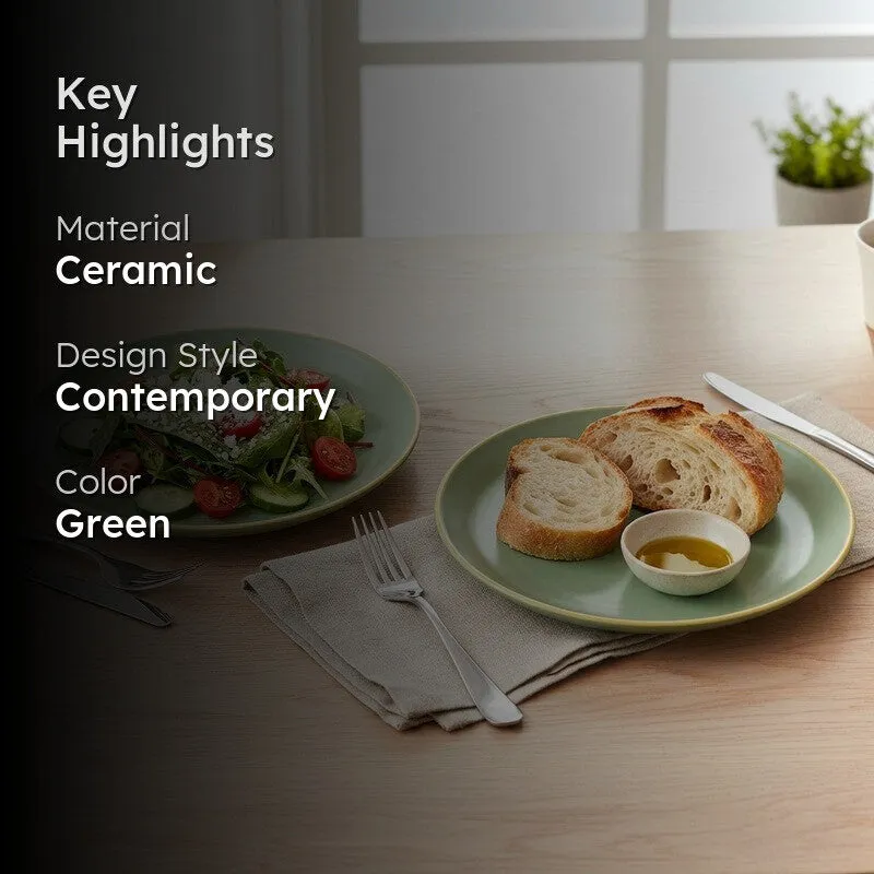 Ceramic Dinner Plates (Green) - Set of Two media 2