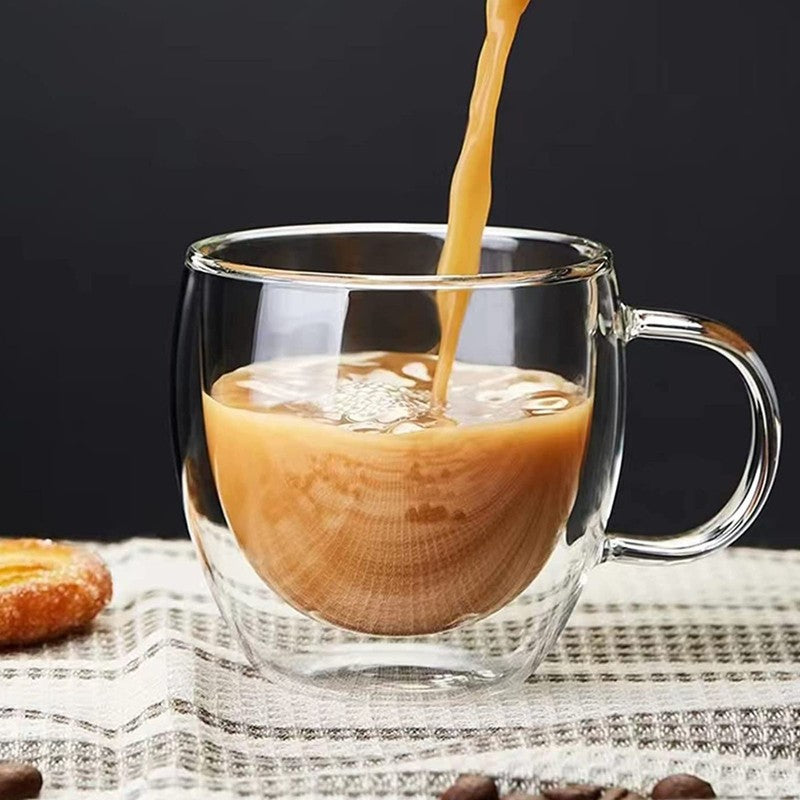 Elegant Glass Coffee Mug (80 mL Each) - Set Of Two media 3