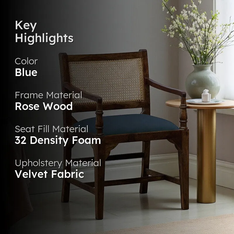 Stackon Rose Wood Accent Chair - Blue media 2