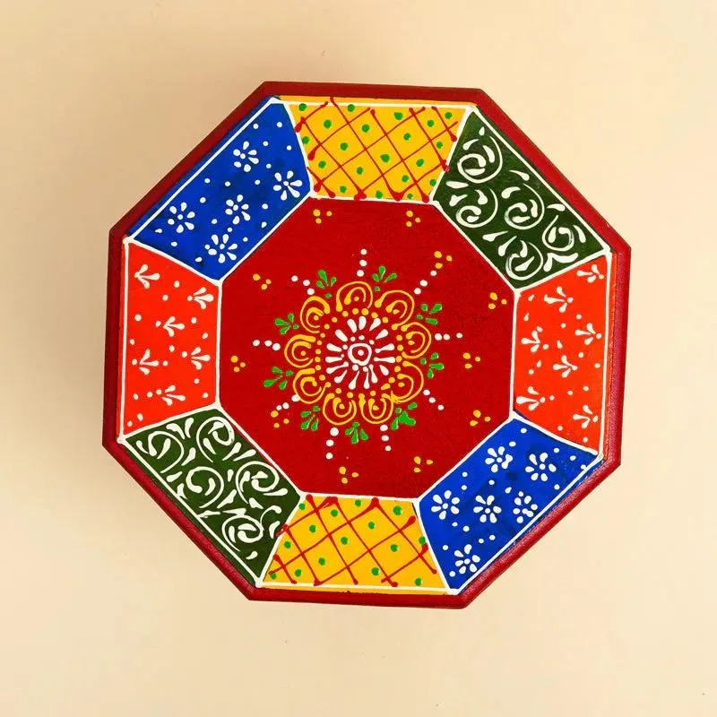 RangRiwaaz Painted Stool - Set Of Two media 4