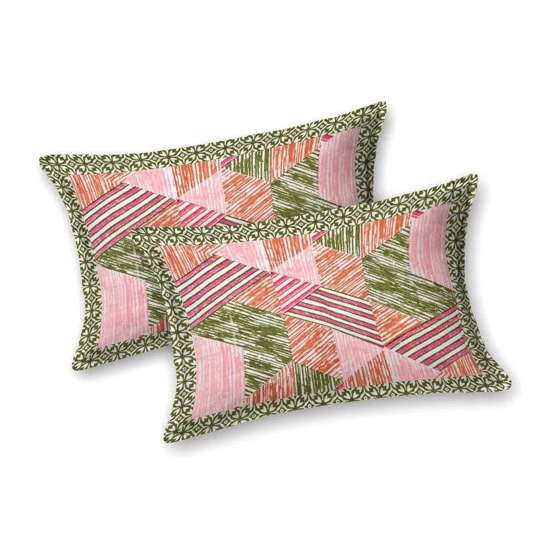 Softio Cotton Bedsheet (Pink,Green) - 240 TC media 5